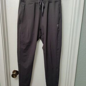 ZYIA Activewear Dark Aubergine Confluence Zipper Joggers (L)